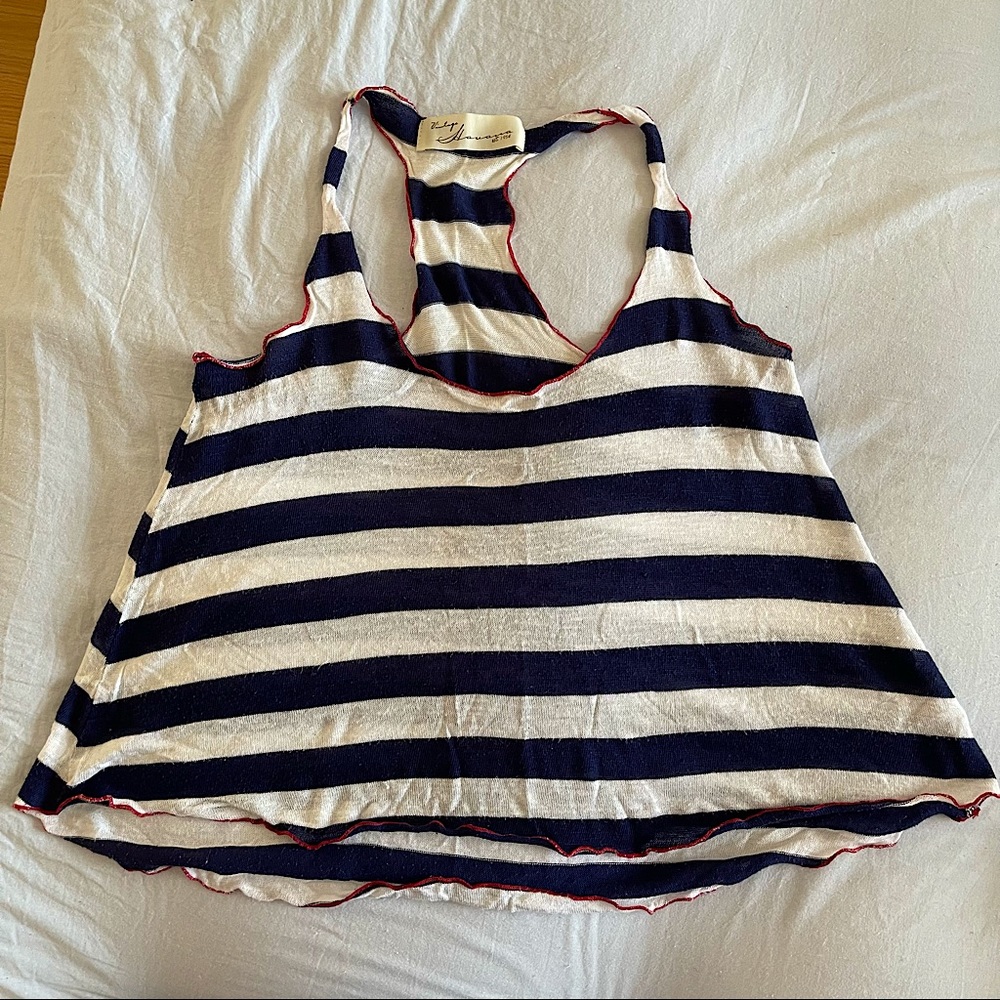 Blue and White Tank Top